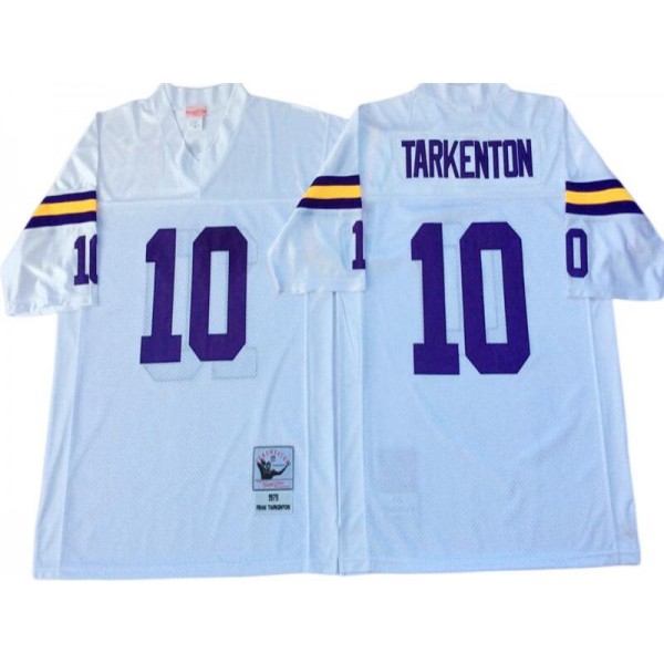 Minnesota Vikings #10 Fran Tarkenton 1975 Throwback White Jersey