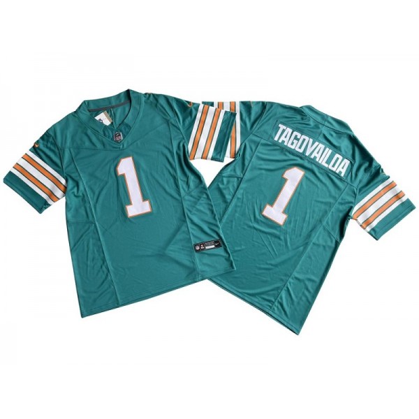 Miami Dolphins #1 Tua Tagovailoa Aqua Alternate Vapor F.U.S.E. Limited Jersey