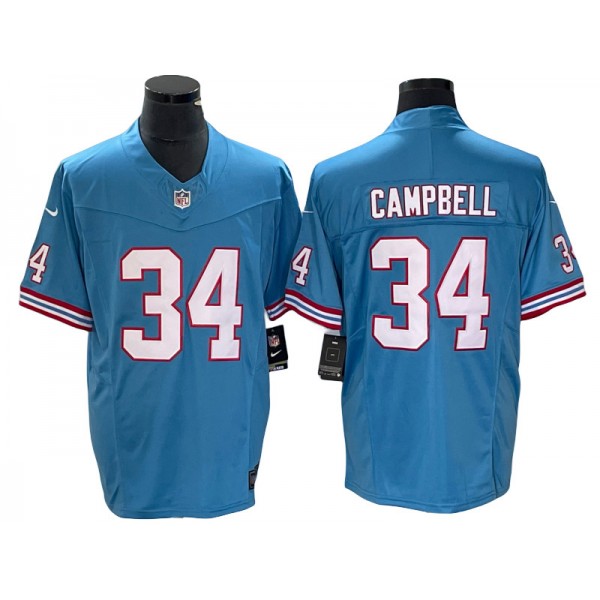 Tennessee Titans #34 Earl Campbell Light Blue Throwback Vapor F.U.S.E. Limited Jersey