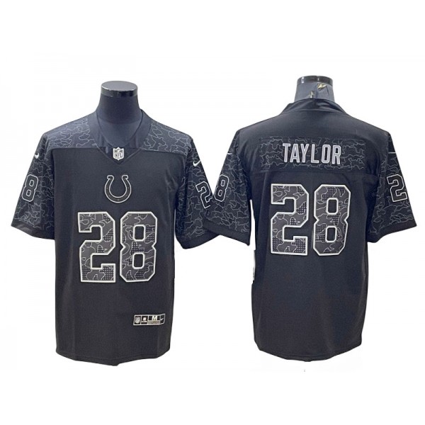 Indianapolis Colts #28 Jonathan Taylor Black RFLCTV Limited Jersey