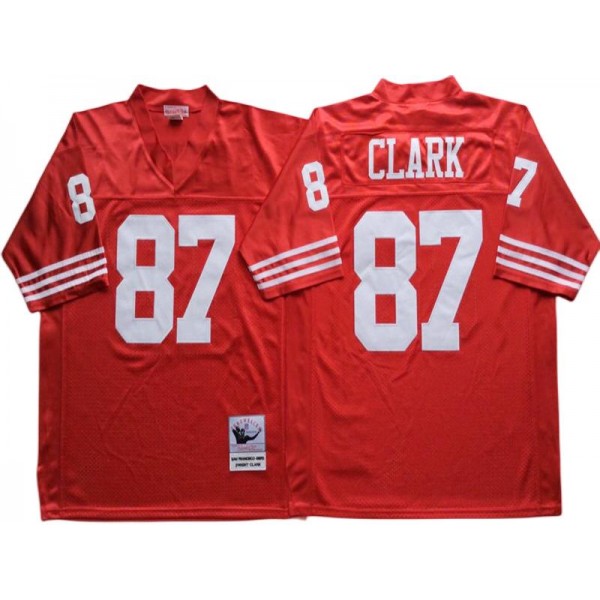 San Francisco 49ers #87 Dwight Clark Red 1990 Throwback Jersey