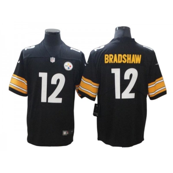 Pittsburgh Steelers #12 Terry Bradshaw Black Vapor Limited Jersey