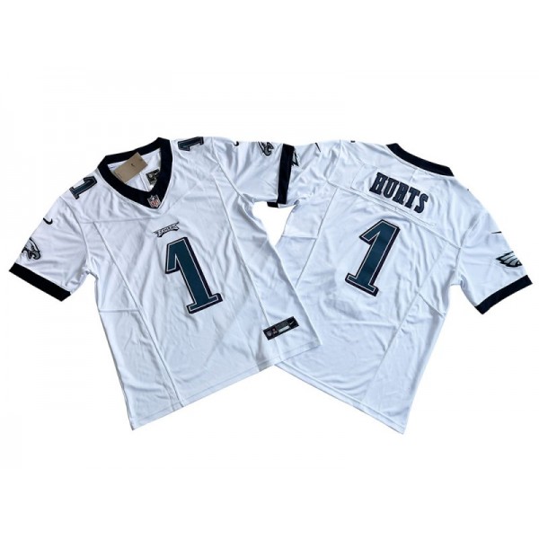 Philadelphia Eagles #1 Jalen Hurts White Vapor F.U.S.E. Limited Jersey