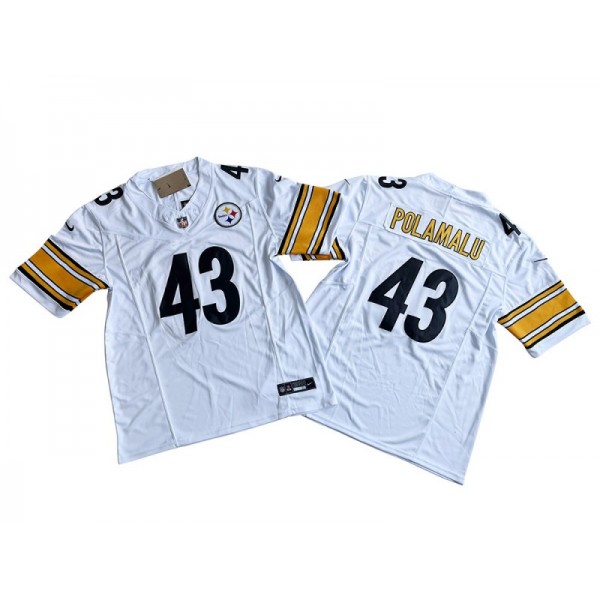 Pittsburgh Steelers #43 Troy Polamalu White Vapor F.U.S.E. Limited Jersey