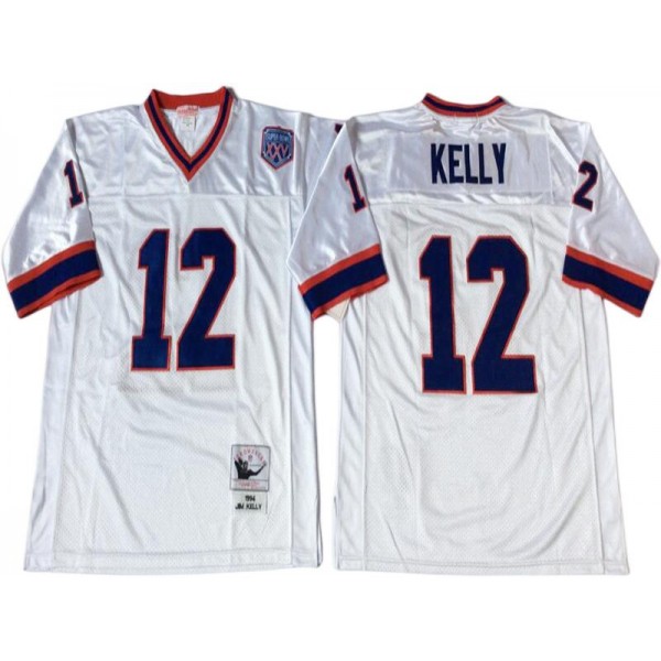 Buffalo Bills #12 Jim Kelly 1994 Throwback White Jersey