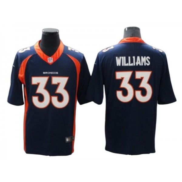 Denver Broncos #33 Javonte Williams Navy Vapor Limited Jersey