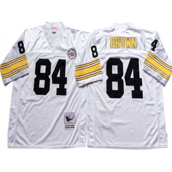 Pittsburgh Steelers #84 Antonio Brown Throwback White Jersey