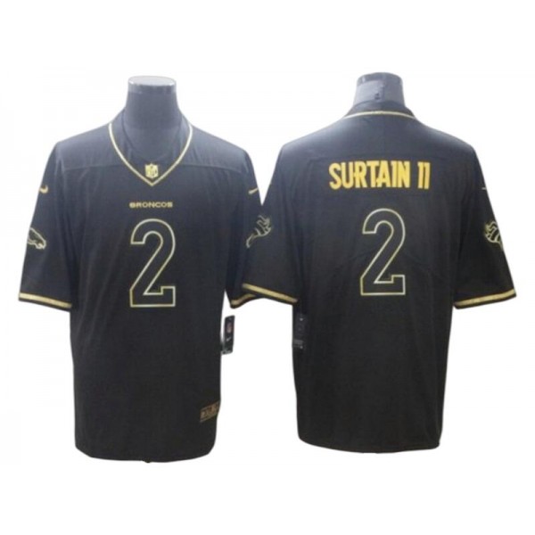 Denver Broncos #2 Pat Surtain II Black Gold Vapor Limited Jersey