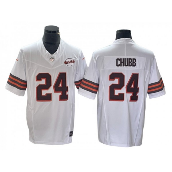 Cleveland Browns #24 Nick Chubb White 1946 Alternate Vapor F.U.S.E. Limited Jersey