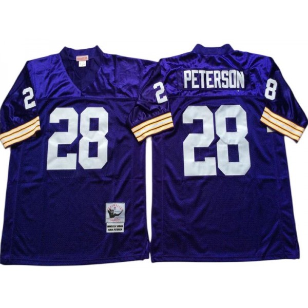 Minnesota Vikings #28 Adrian Peterson Throwback Purple Jersey