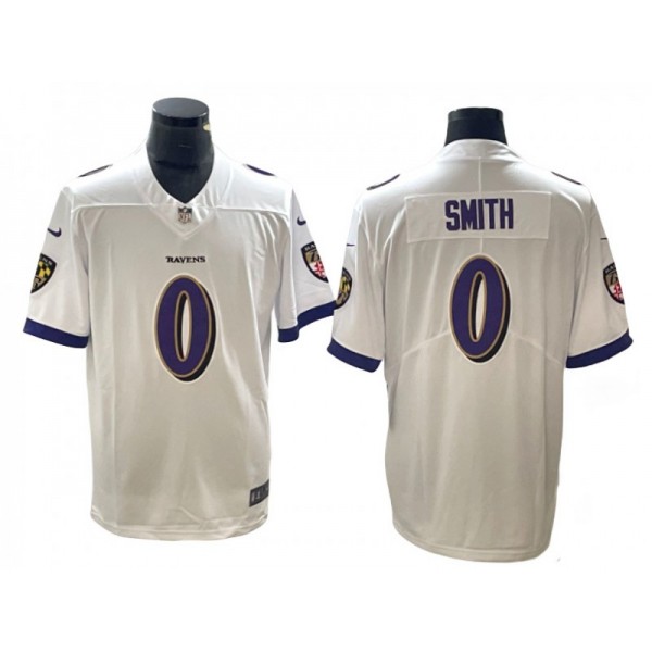 Baltimore Ravens #0 Roquan Smith White Vapor Limited Jersey