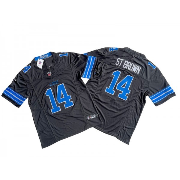 Detroit Lions #14 Amon-Ra St. Brown 2024 Black Vapor F.U.S.E. Limited Jersey