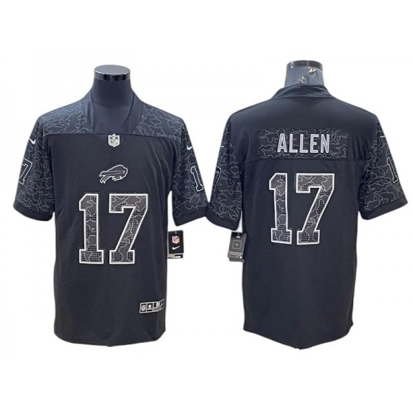 Buffalo Bills #17 Josh Allen Black RFLCTV Limited Jersey