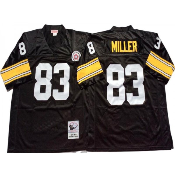 Pittsburgh Steelers #83 Heath Miller Throwback Black Jersey