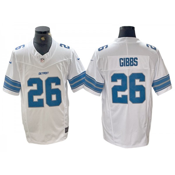 Detroit Lions #26 Jahmyr Gibbs White 2024 Vapor F.U.S.E. Limited Jersey