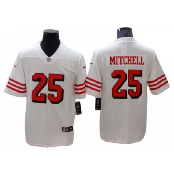 San Francisco 49ers #25 Elijah Mitchell White Color Rush Vapor Limited Jersey