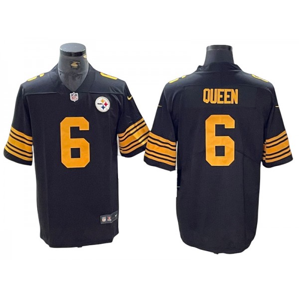 Pittsburgh Steelers #6 Patrick Queen Black Color Rush Limited Jersey