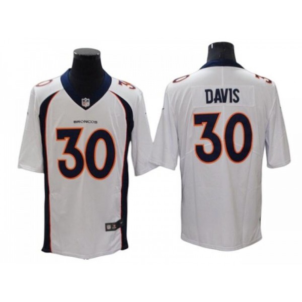 Denver Broncos #30 Terrell Davis White Vapor Limited Jersey