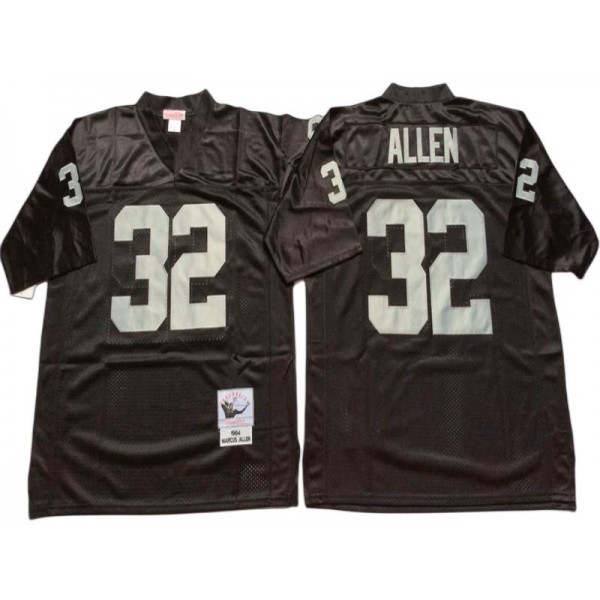 Raiders #32 Marcus Allen Throwback Black Jersey