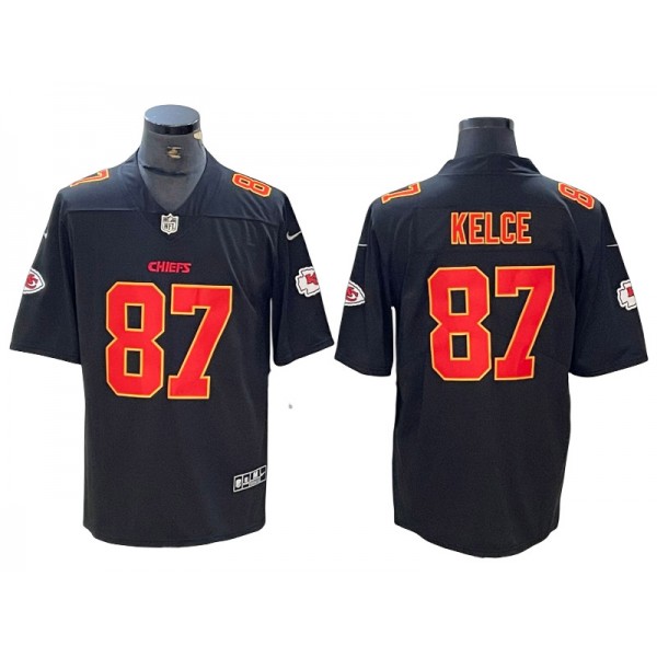 Kansas City Chiefs #87 Travis Kelce Black Fashion Limited Jersey