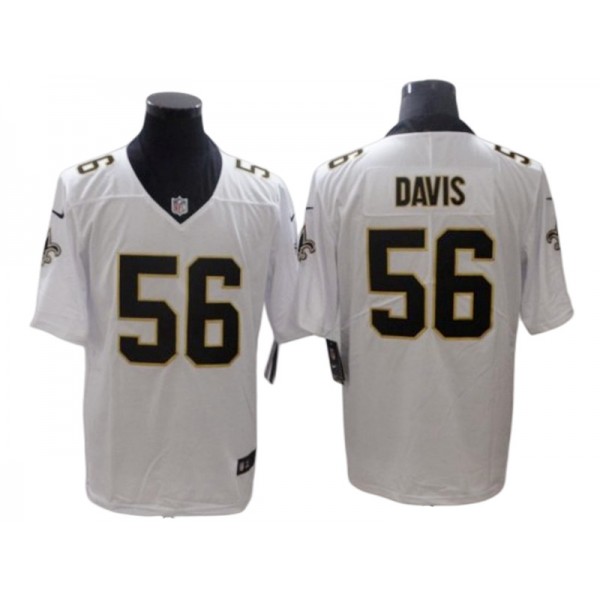 New Orleans Saints #56 Demario Davis White Vapor Limited Jersey