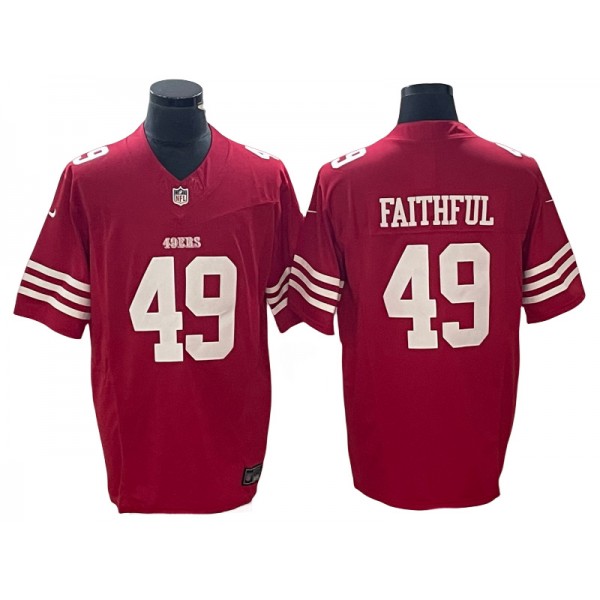 San Francisco 49ers #49 Faithful to The Bay Red Vapor F.U.S.E. Limited Jersey