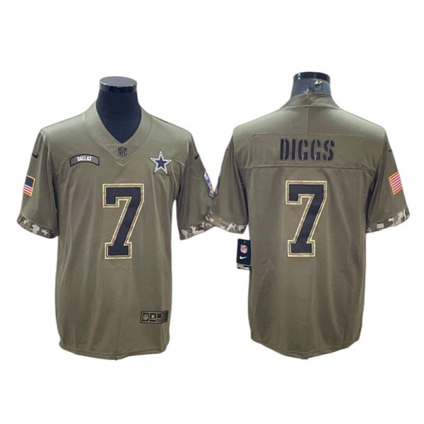 Dallas Cowboys #7 Trevon Diggs Olive 2022 Salute To Service Limited Jersey