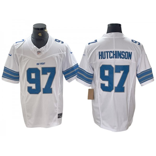 Detroit Lions #97 Aidan Hutchinson White 2024 Vapor F.U.S.E. Limited Jersey