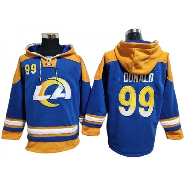 Los Angeles Rams #99 Aaron Donald Royal Hoodie Jersey