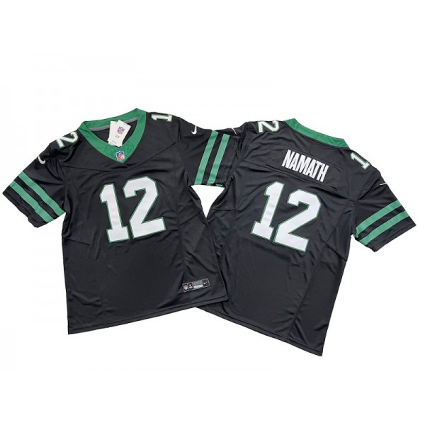 New York Jets #12 Joe Namath Black Vapor F.U.S.E. Limited Jersey