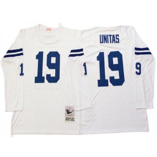 Baltimore Colts #19 Johnny Unitas 1970 Throwback White Jersey