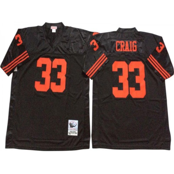 San Francisco 49ers #33 Roger Craig Black 1990 Throwback Jersey