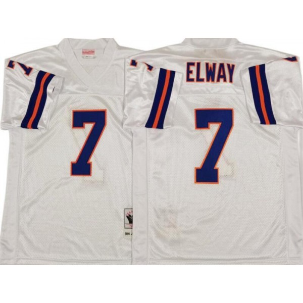 Denver Broncos #7 John Elway 1990 Throwback White  Jersey