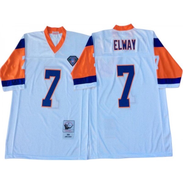 Denver Broncos #7 John Elway 1994 Throwback White Jersey