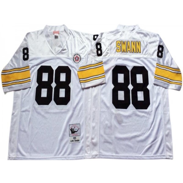 Pittsburgh Steelers #88 Lynn Swann Throwback White Jersey