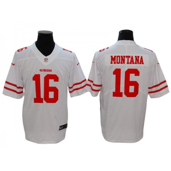 San Francisco 49ers #16 Joe Montana White Vapor Limited Jersey