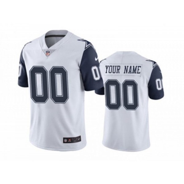 Dallas Cowboys #00 White Color Rush Limited Custom Jersey