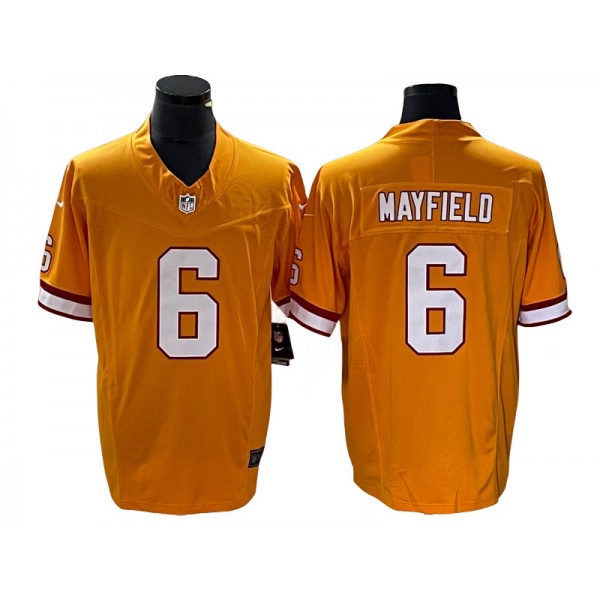 Tampa Bay Buccaneers #6 Baker Mayfield Orange Throwback Vapor F.U.S.E. Limited Jersey