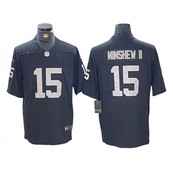 Las Vegas Raiders #15 Gardner Minshew Black Vapor Limited Jersey