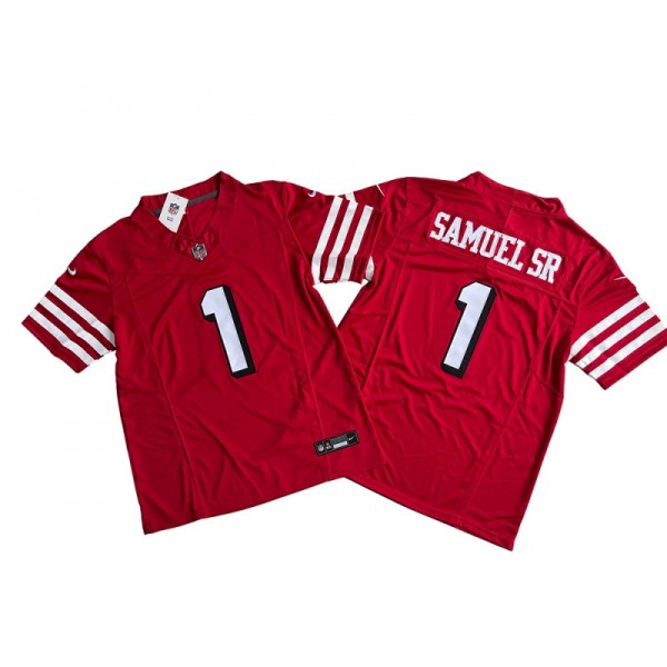 San Francisco 49ers #1 Deebo Samuel Sr Red Alternate Vapor F.U.S.E. Limited Jersey