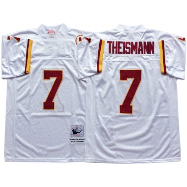 Washington Redskins #7 Joe Theismann Throwback White Jersey