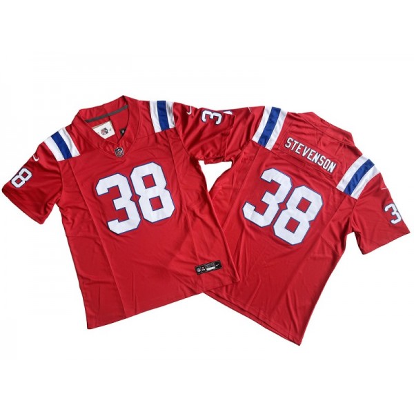 New England Patriots #38 Rhamondre Stevenson Red Vapor F.U.S.E. Limited Jersey