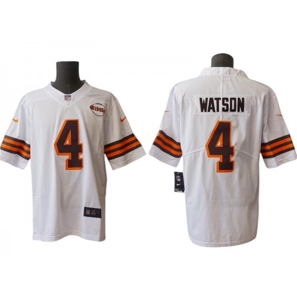 Cleveland Browns #4 Deshaun Watson White 1946 Vapor Limited Jersey