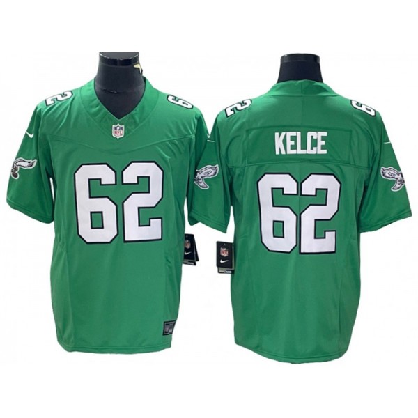 Philadelphia Eagles #62 Jason Kelce Kelly Green Alternate Vapor F.U.S.E. Limited Jersey