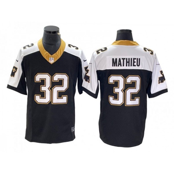 New Orleans Saints #32 Tyrann Mathieu Black Throwback Vapor F.U.S.E. Limited Jersey