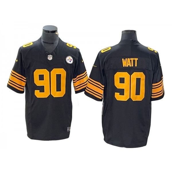 Pittsburgh Steelers #90 T.J. Watt Black Color Rush Vapor F.U.S.E. Limited Jersey