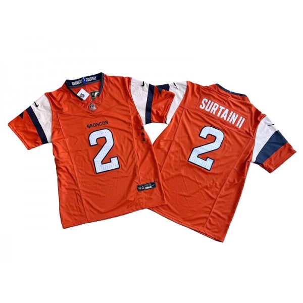 Denver Broncos #2 Pat Surtain II Orange Vapor F.U.S.E. Limited Jersey