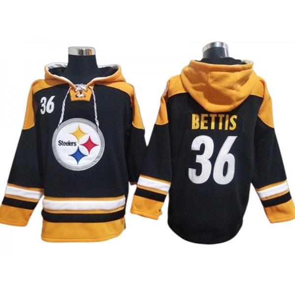 Pittsburgh Steelers #36 Jerome Bettis Black Hoodie Jersey