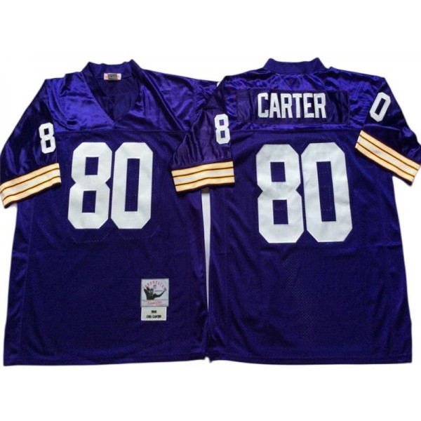 Minnesota Vikings #80 Cris Carter Throwback Purple Jersey