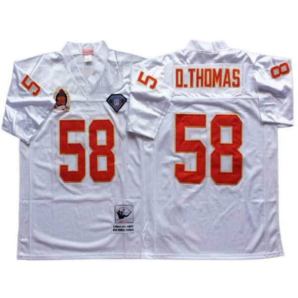 Kansas City Chiefs #58 Derrick Thomas Throwback White Jersey